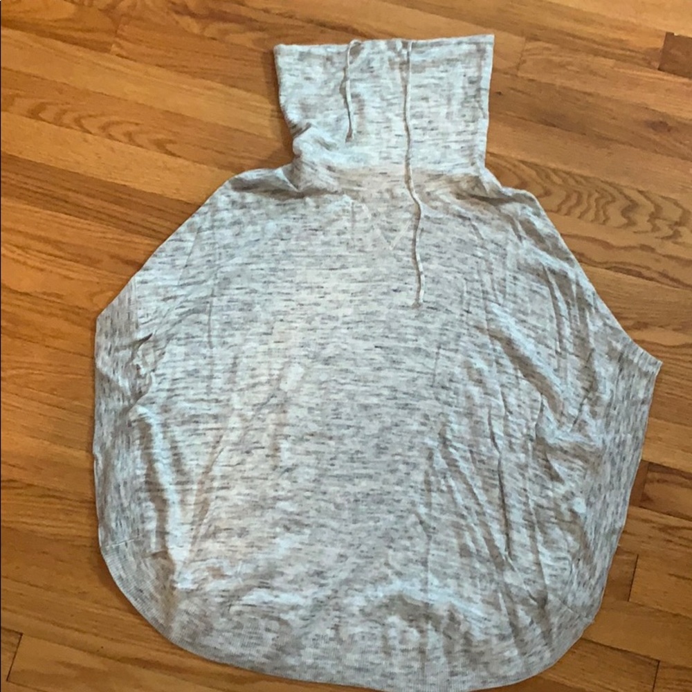 Grey sweater poncho